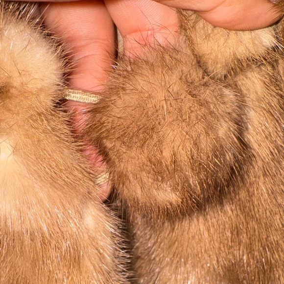 Vintage Mink Fur Coat 3/4 Sleeve Honey Brown vintage - Picture 6 of 15